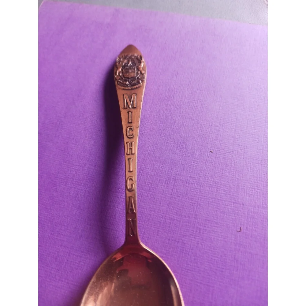 Vintage Michigan Souvenir Spoon Solid Copper E Pluribus Unum